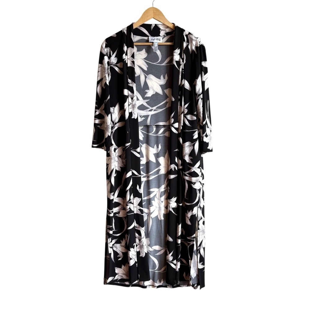 Black and Off White Kimono Jacket LN